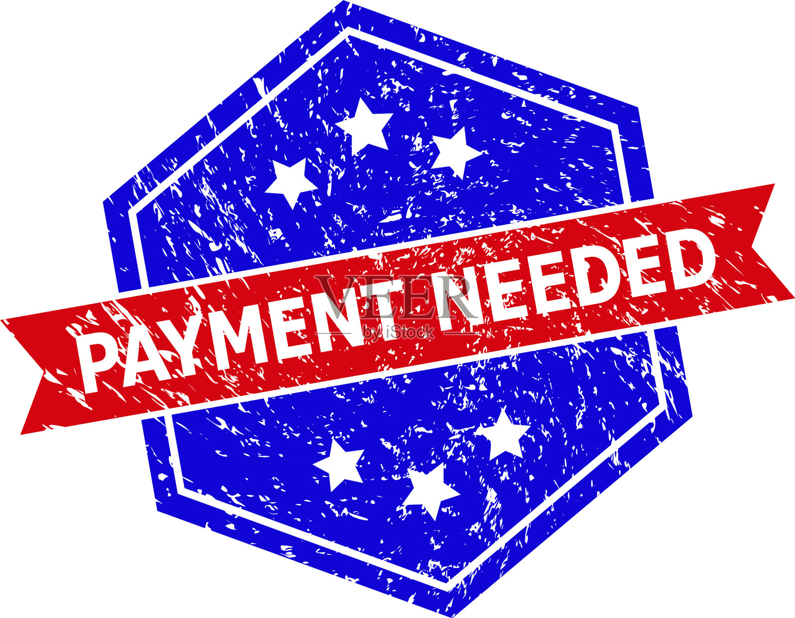 六角双色支付需要邮票与垃圾插画图片素材