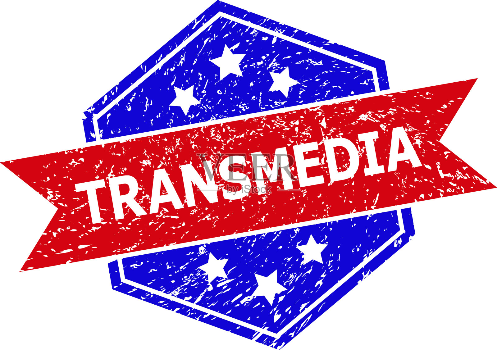 六角双色跨介质橡皮图章用插画图片素材