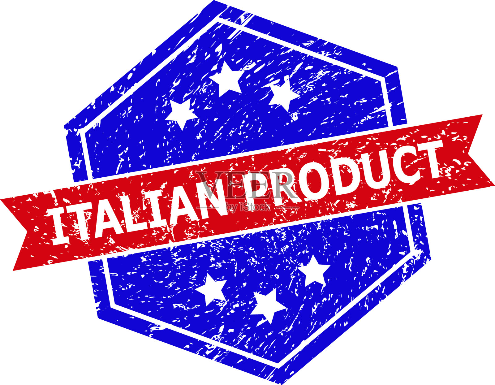 六角双色意大利产品邮票用插画图片素材