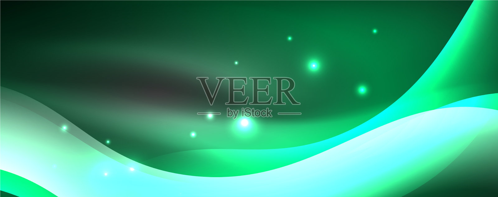 闪闪发光的霓虹波光线抽象插画图片素材