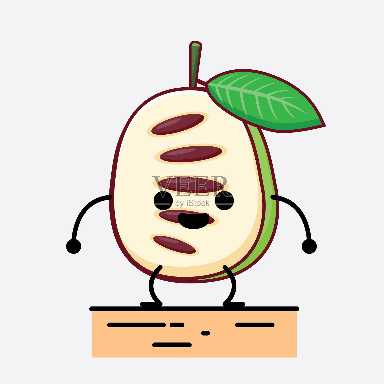 泡泡果可爱的性格与简单的脸插画图片素材