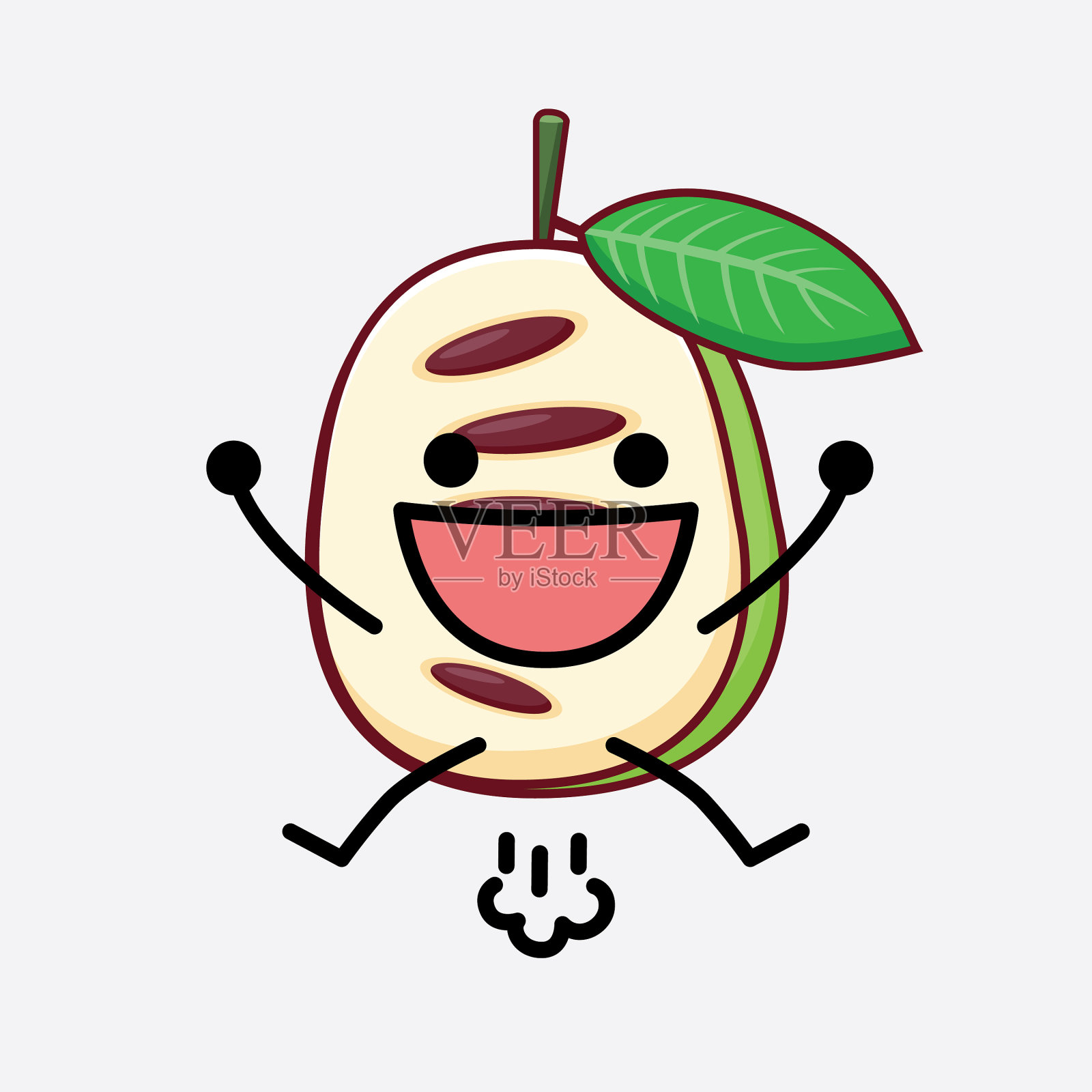 泡泡果可爱的性格与简单的脸插画图片素材