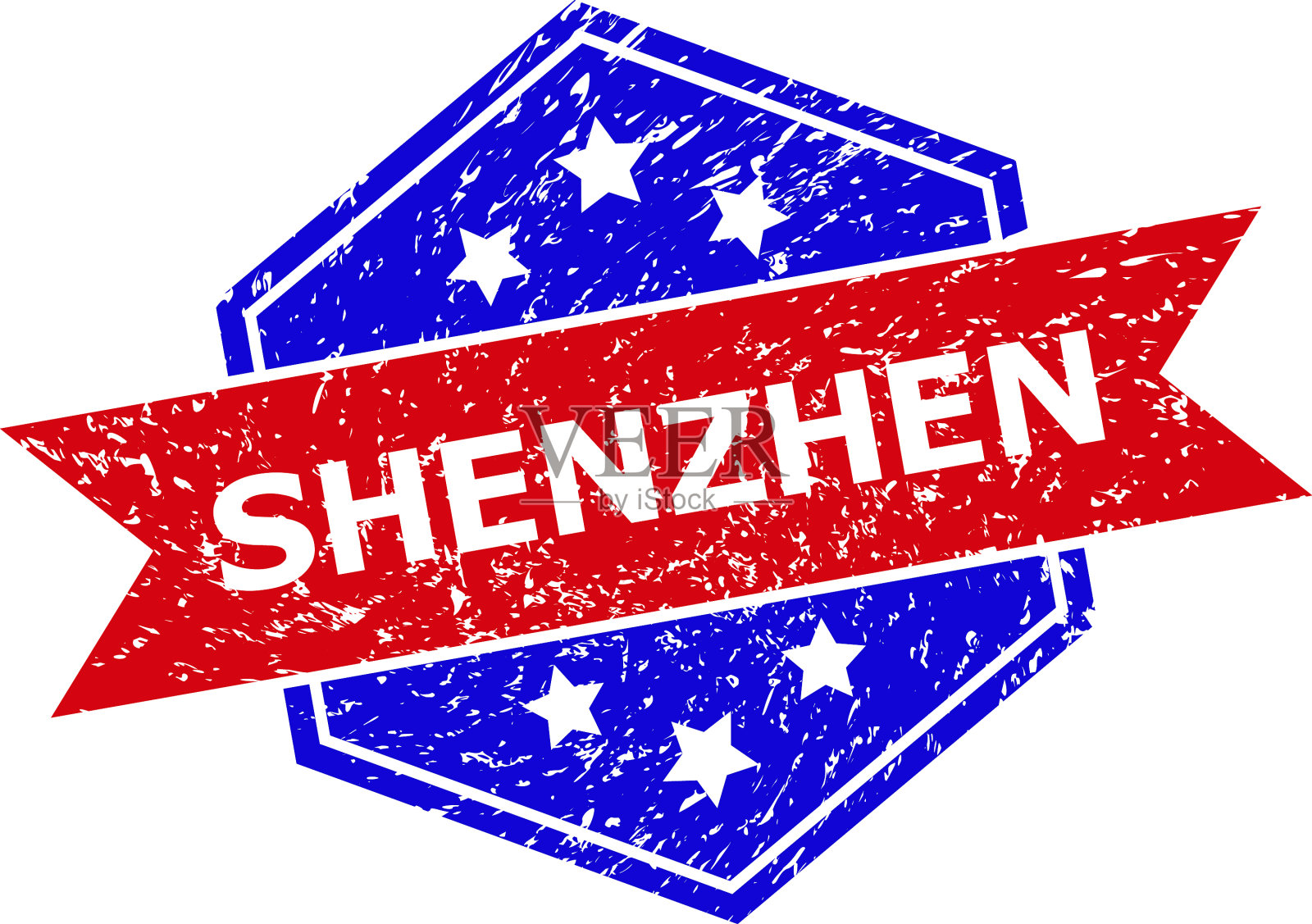 六角双色深圳橡胶图章用橡胶插画图片素材