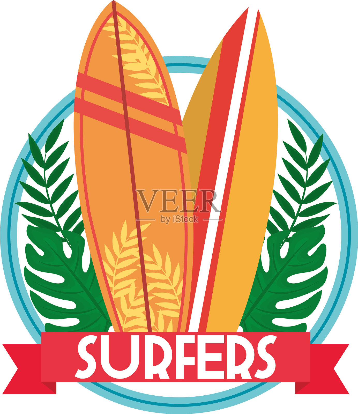 冲浪冲浪板补丁设计元素图片