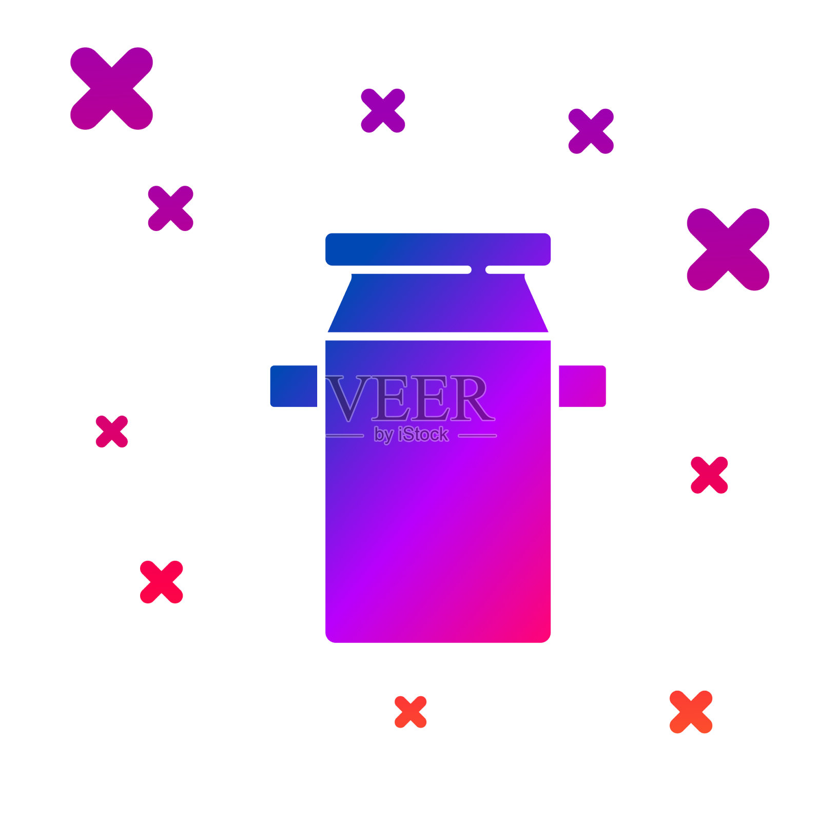 颜色罐容器牛奶图标隔离插画图片素材