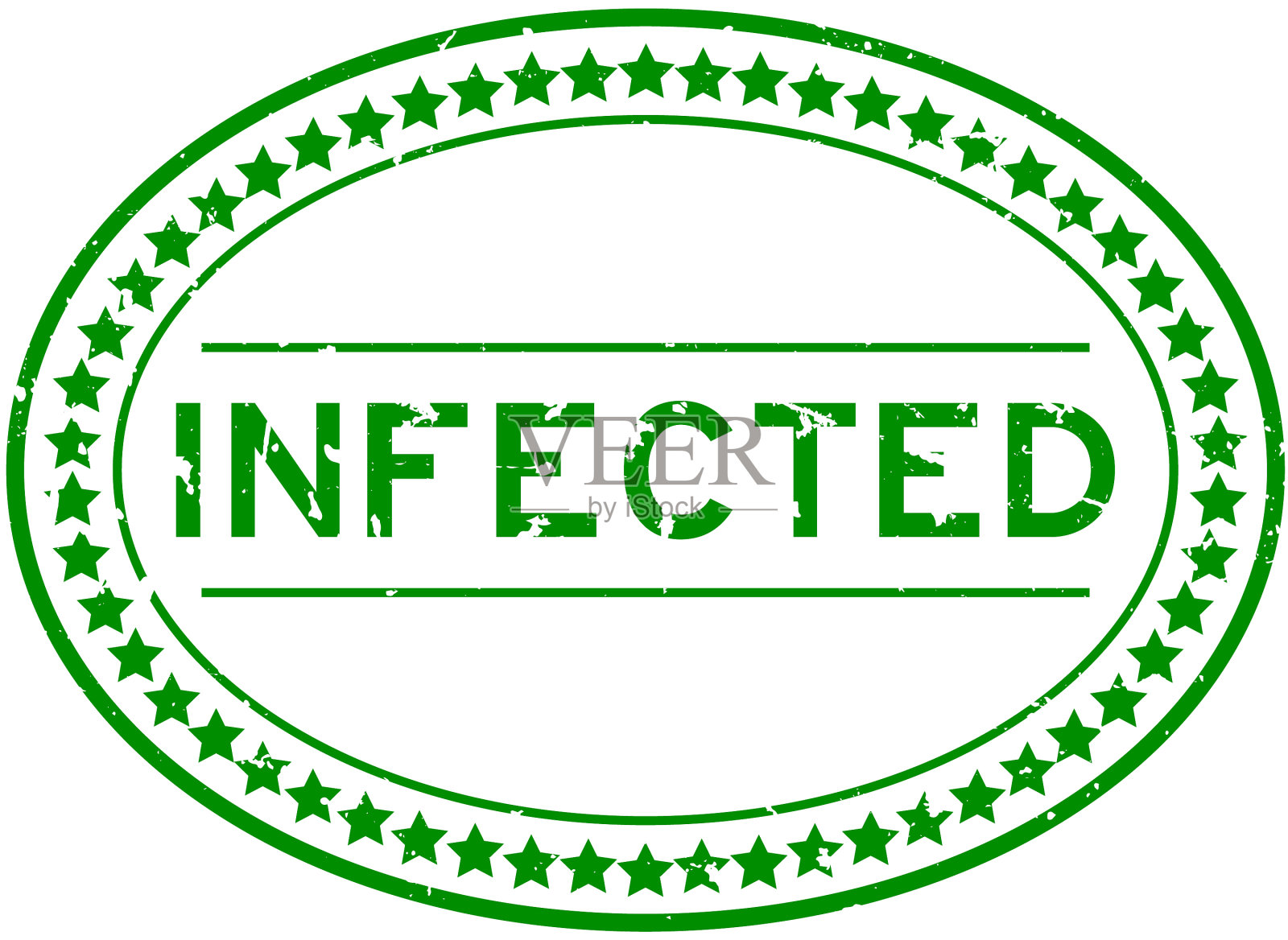 垃圾绿感染字椭圆形橡胶印章印章插画图片素材