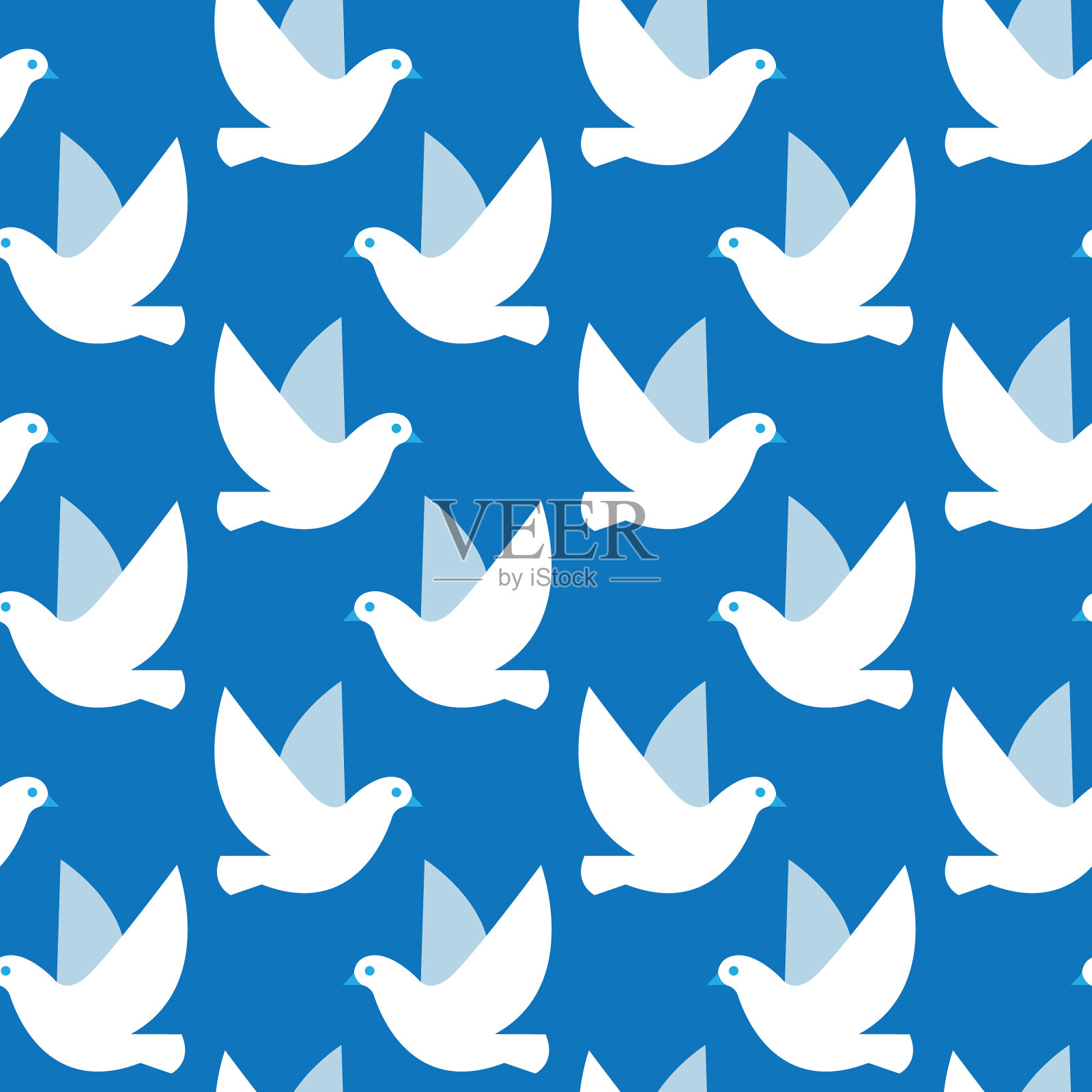 无缝图案与鸟类简单的纹理插画图片素材