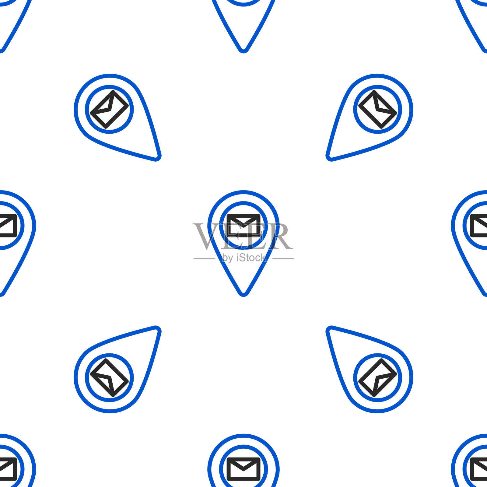 透视图标地图纸上的占位符插画图片素材