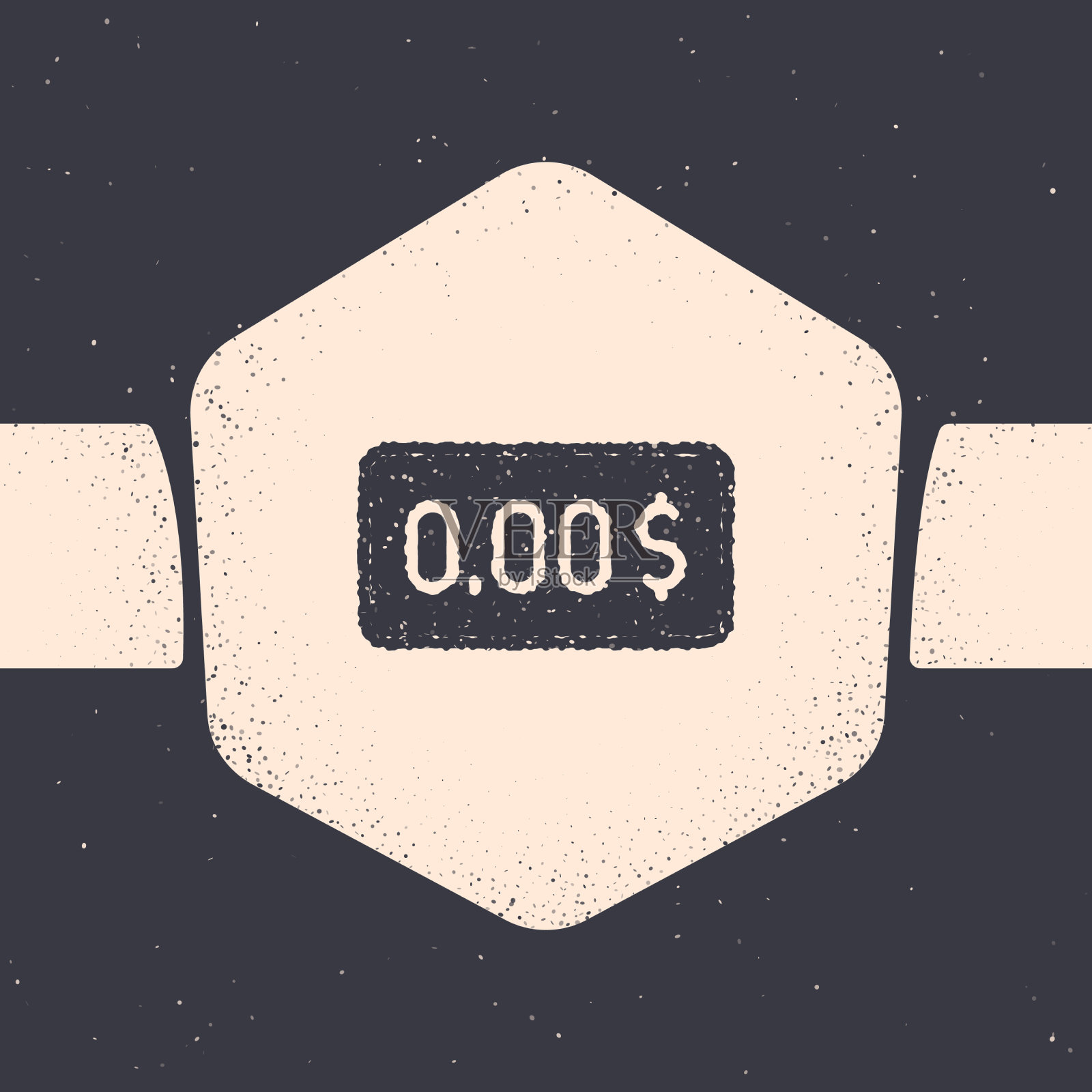 Grunge零成本图标孤立在灰色背景插画图片素材