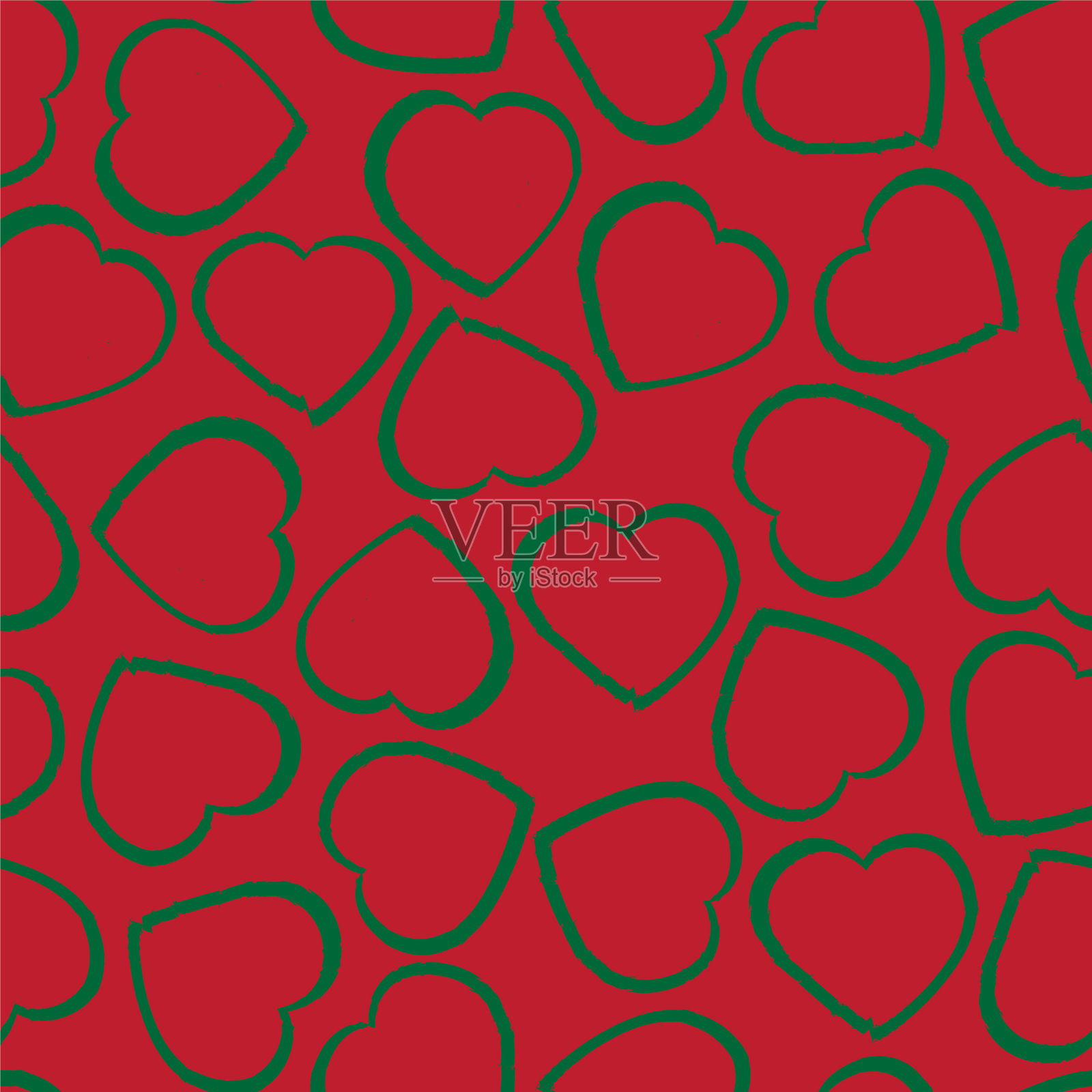 圣诞心形的笔触流畅流畅插画图片素材