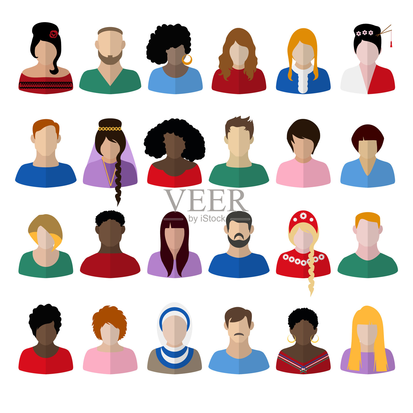 男女分组插画图片素材