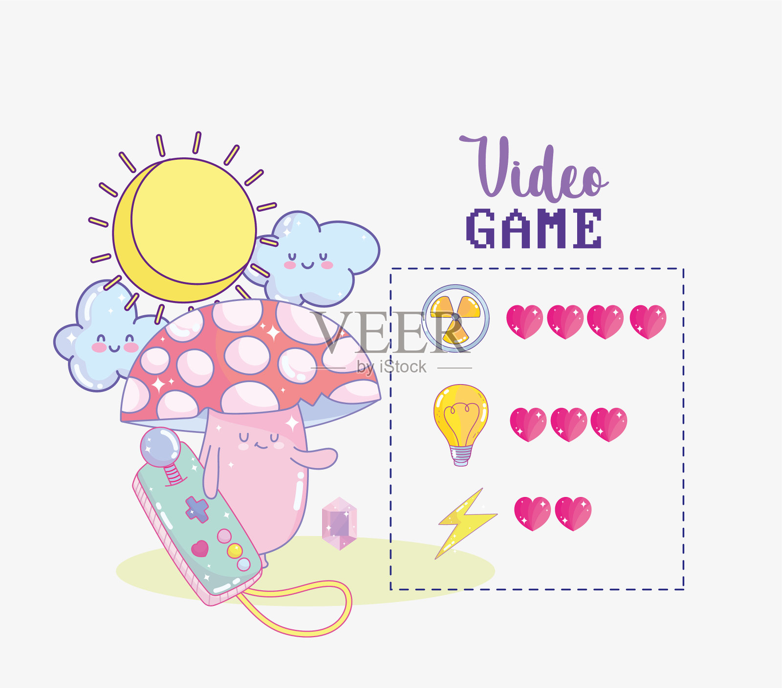 真菌的视频游戏插画图片素材