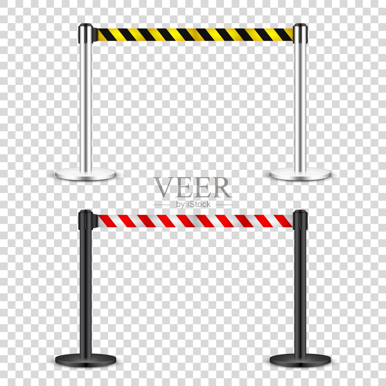 现实的伸缩带支柱上插画图片素材