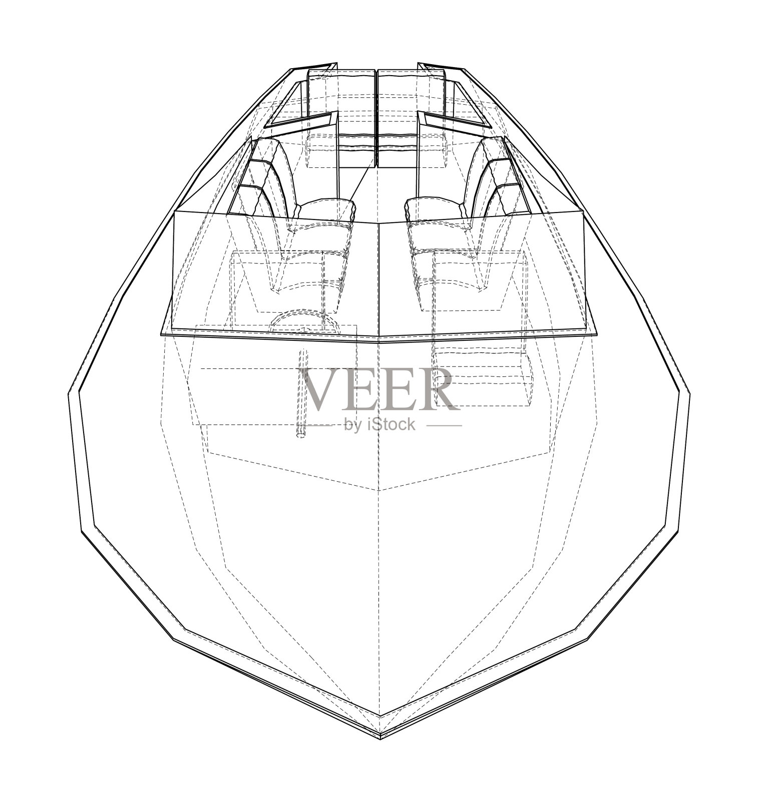 有座位的现代船设计元素图片