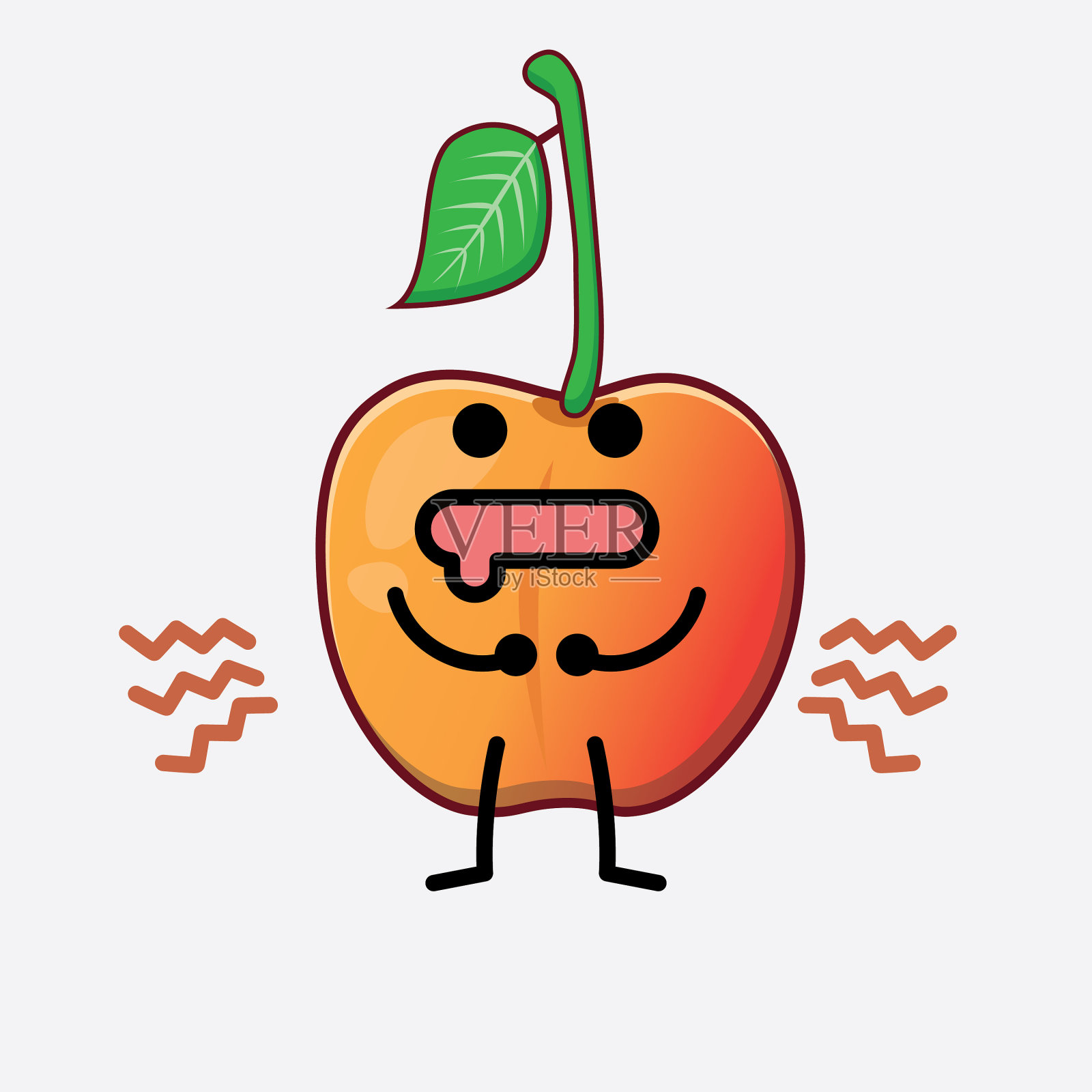 皇家安樱桃可爱的性格与简单的脸插画图片素材