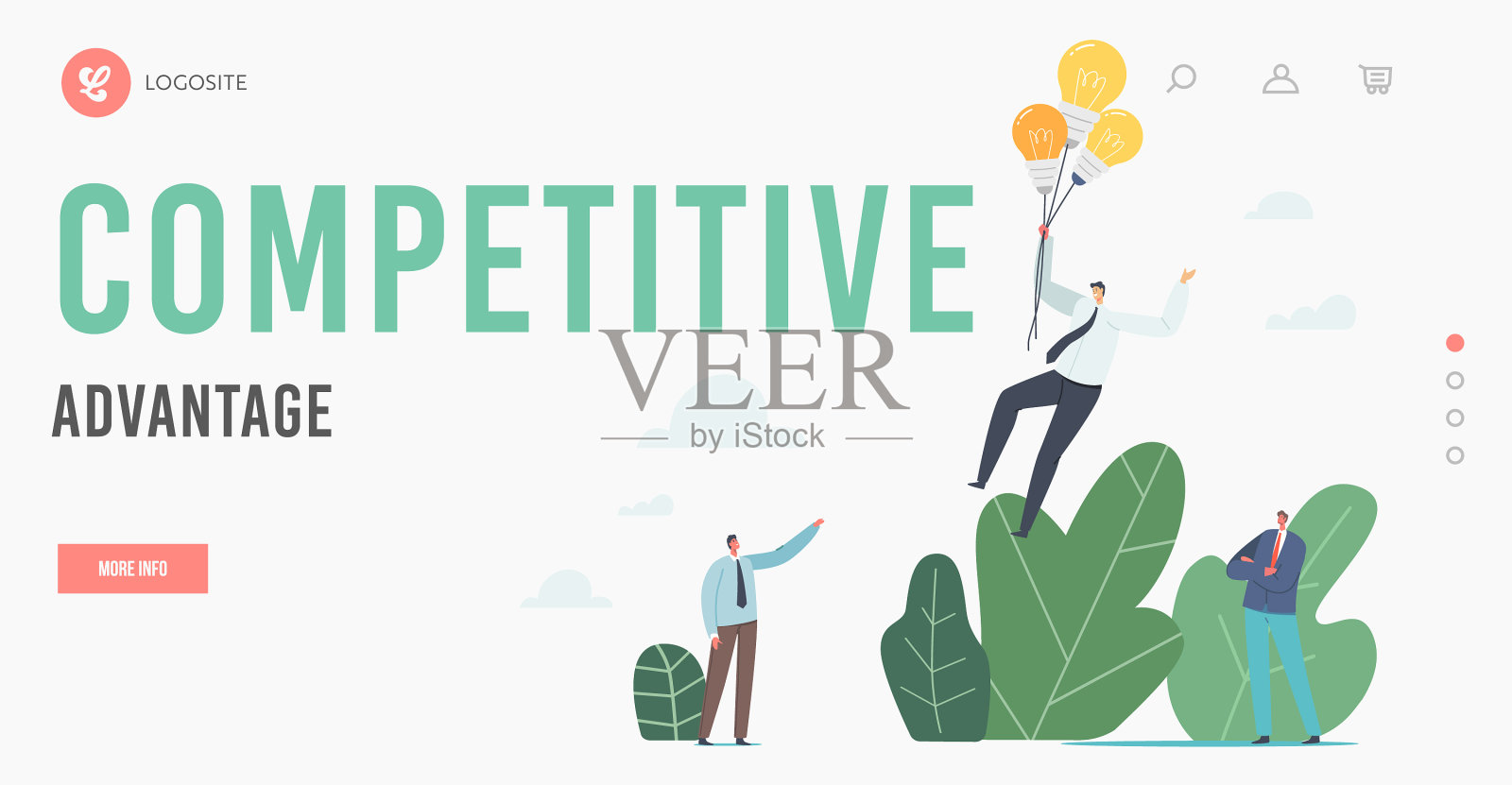 登陆页面模板的竞争优势插画图片素材