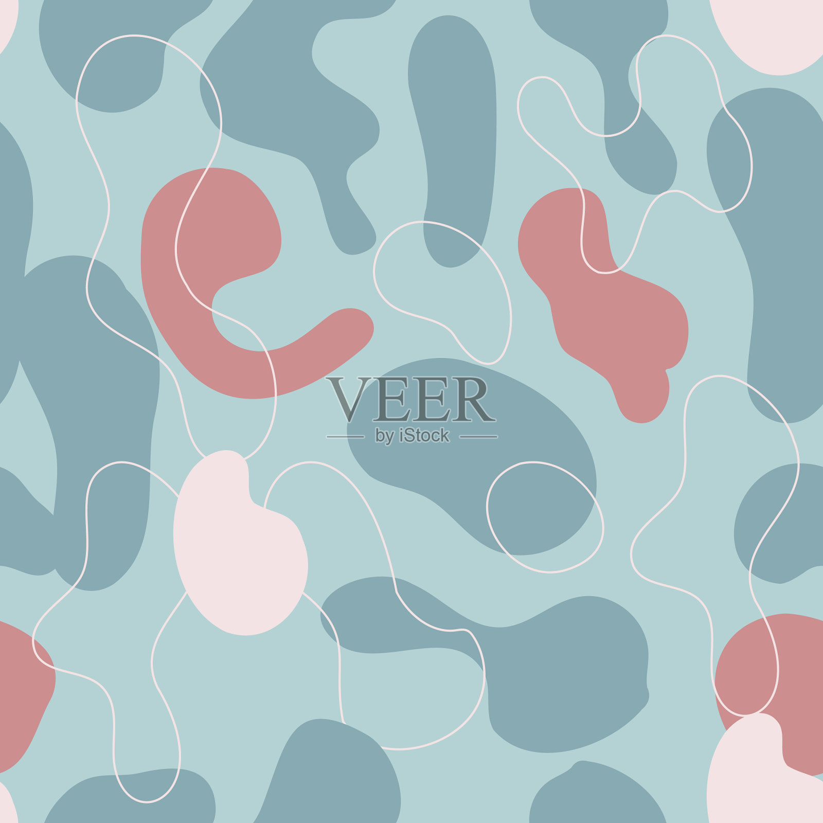 抽象的彩色背景与重叠插画图片素材