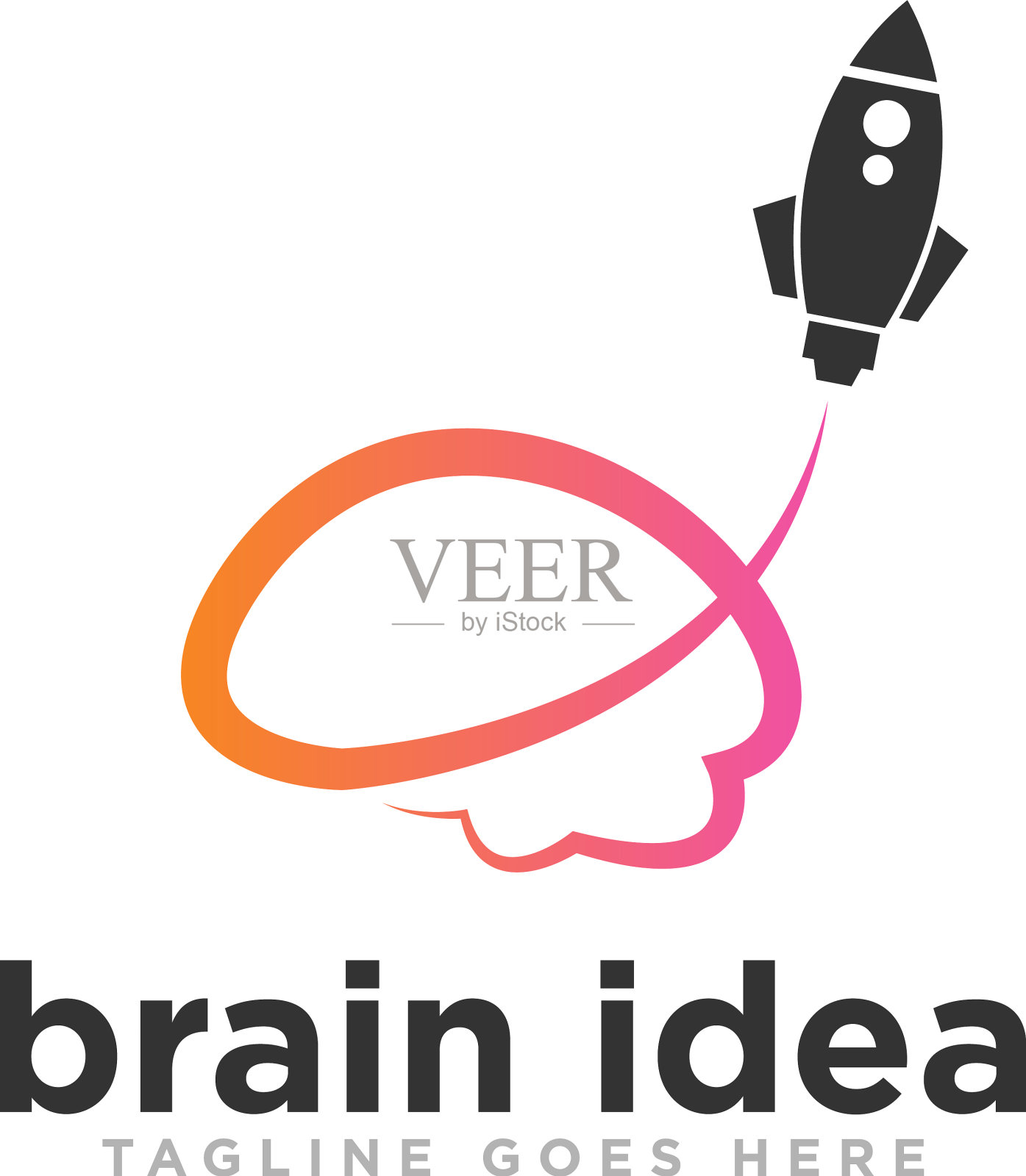 Brain idea logo设计插画图片素材
