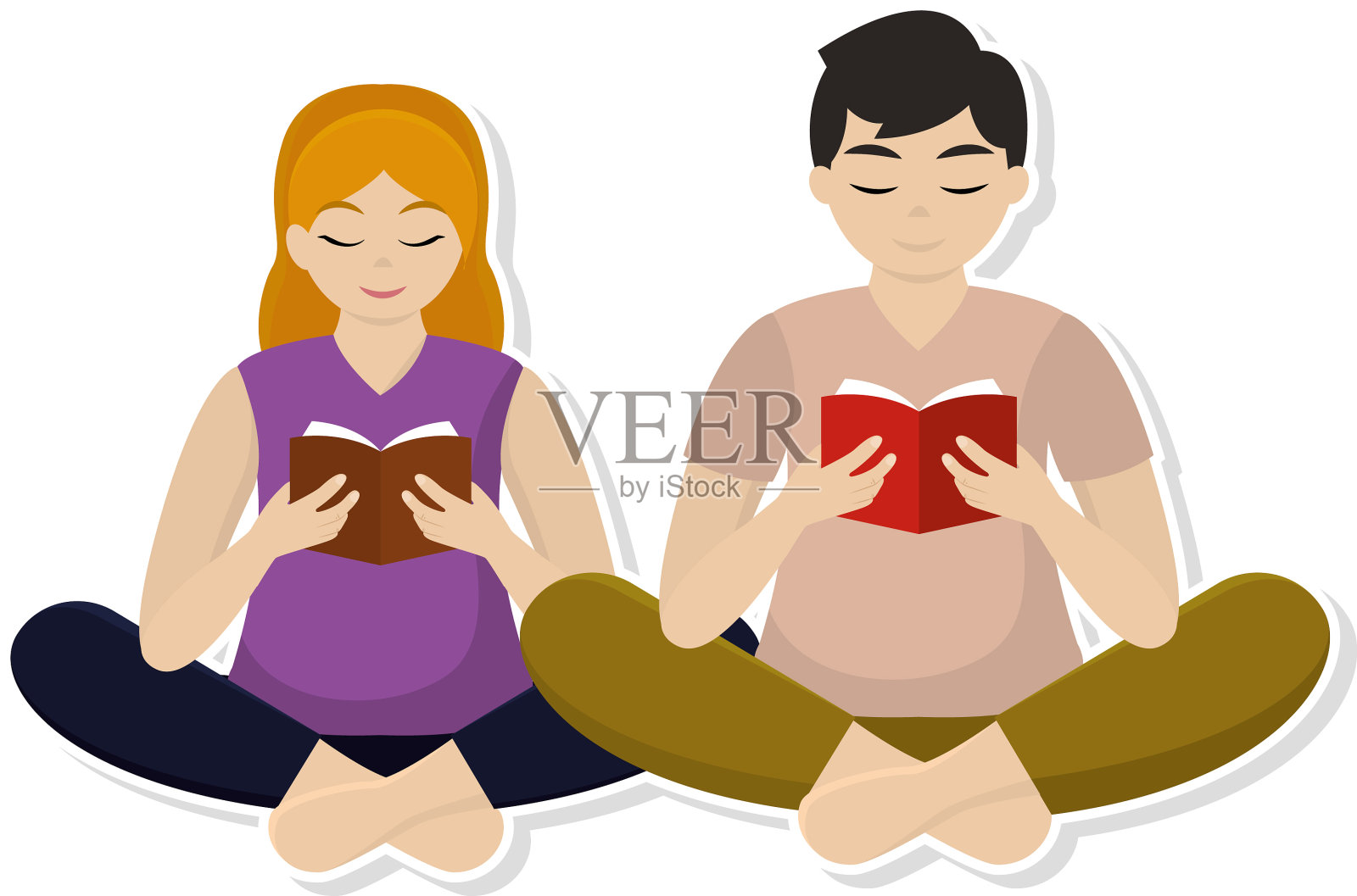 一些阅读书籍插画图片素材