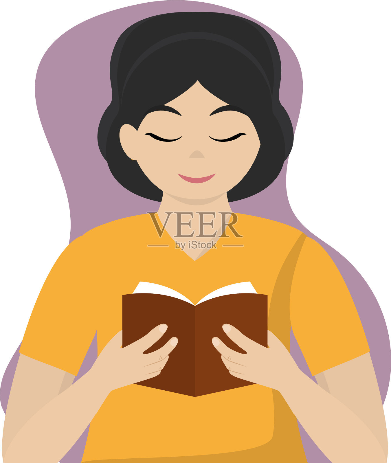 女人在看书插画图片素材