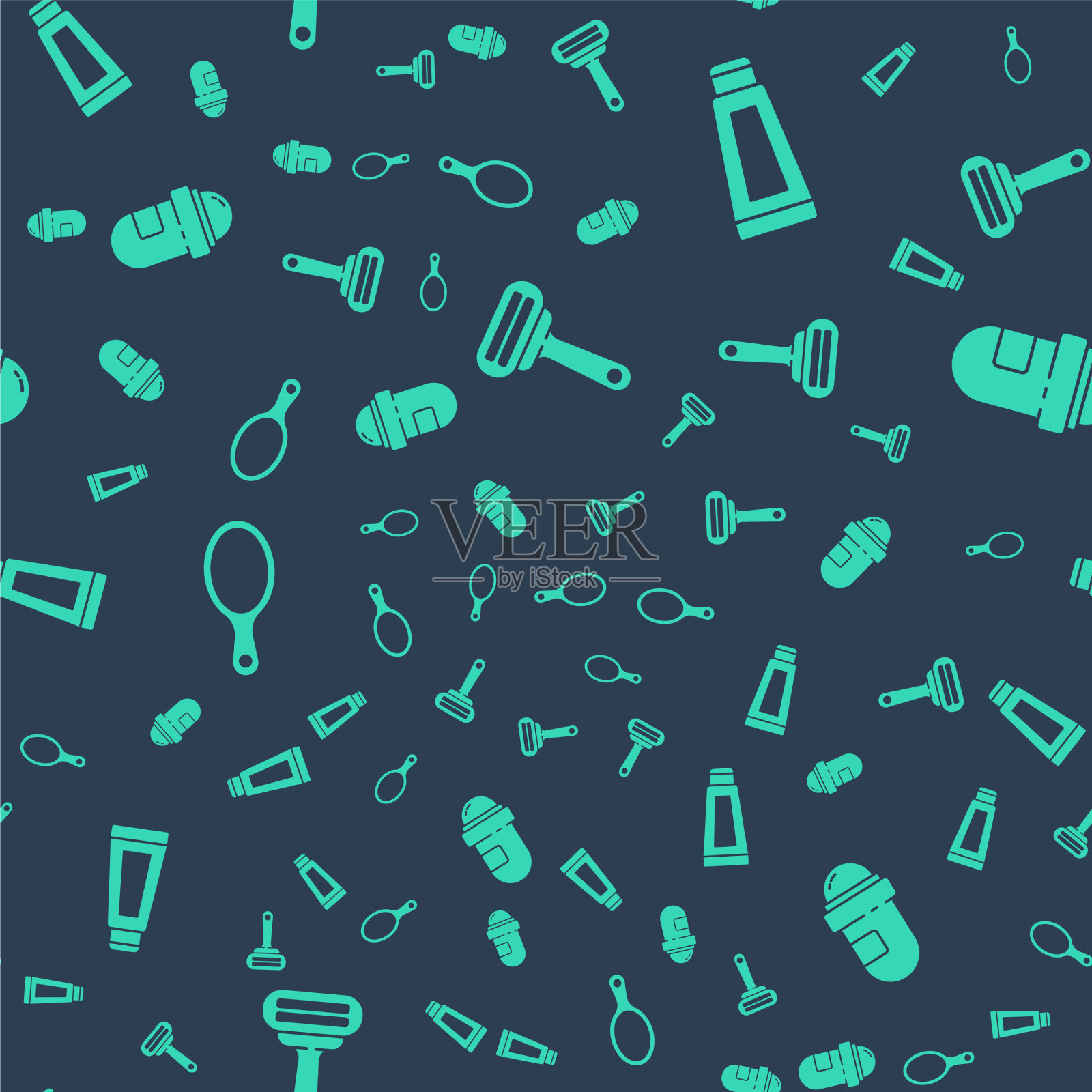 设置剃须膏或乳液美容管图标素材