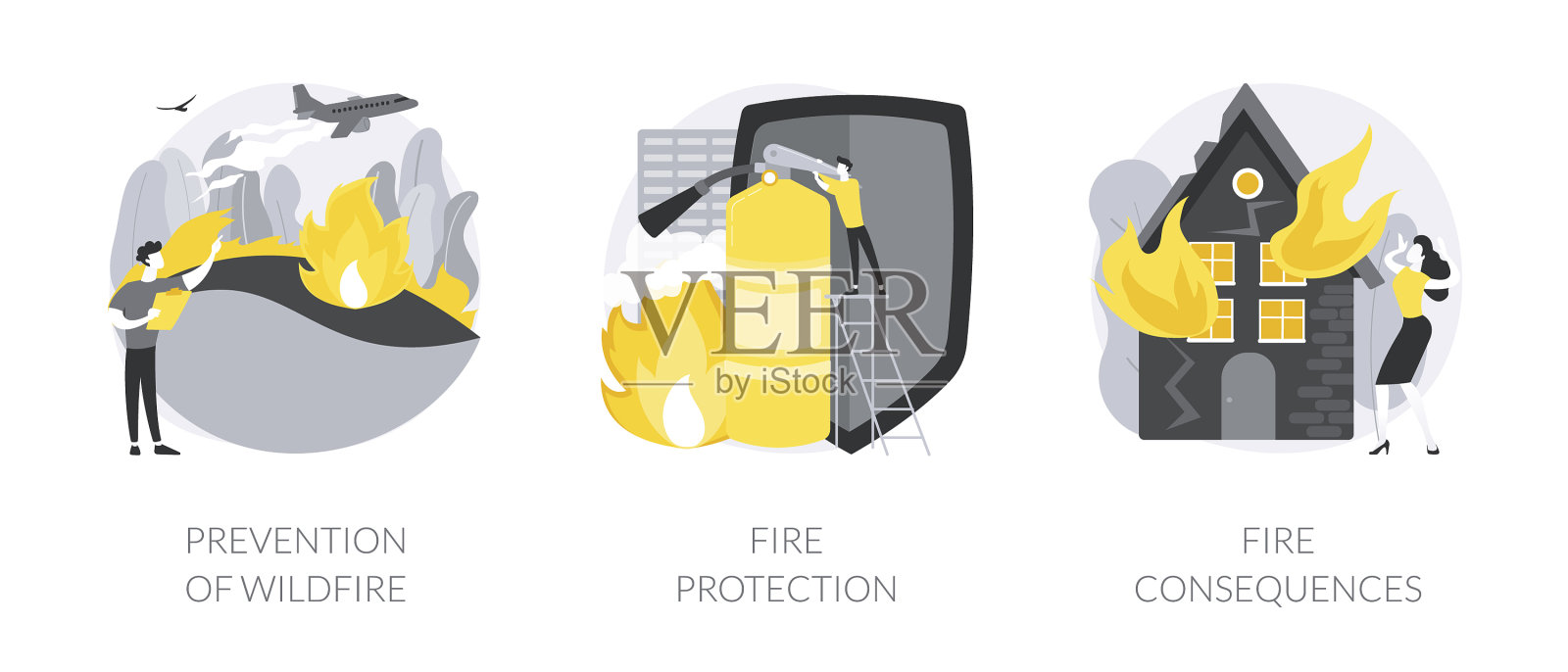 消防服务是抽象的概念插画图片素材