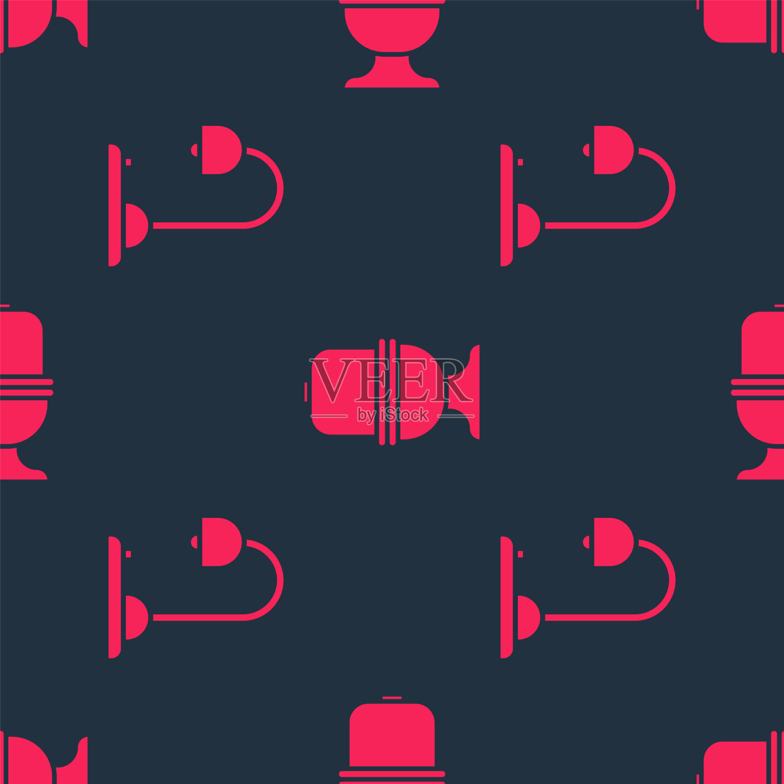 将台灯和抽水马桶设置为无缝模式图标素材