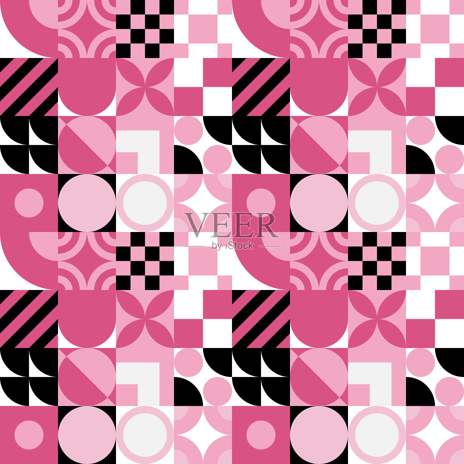 无缝包豪斯抽象背景插画图片素材