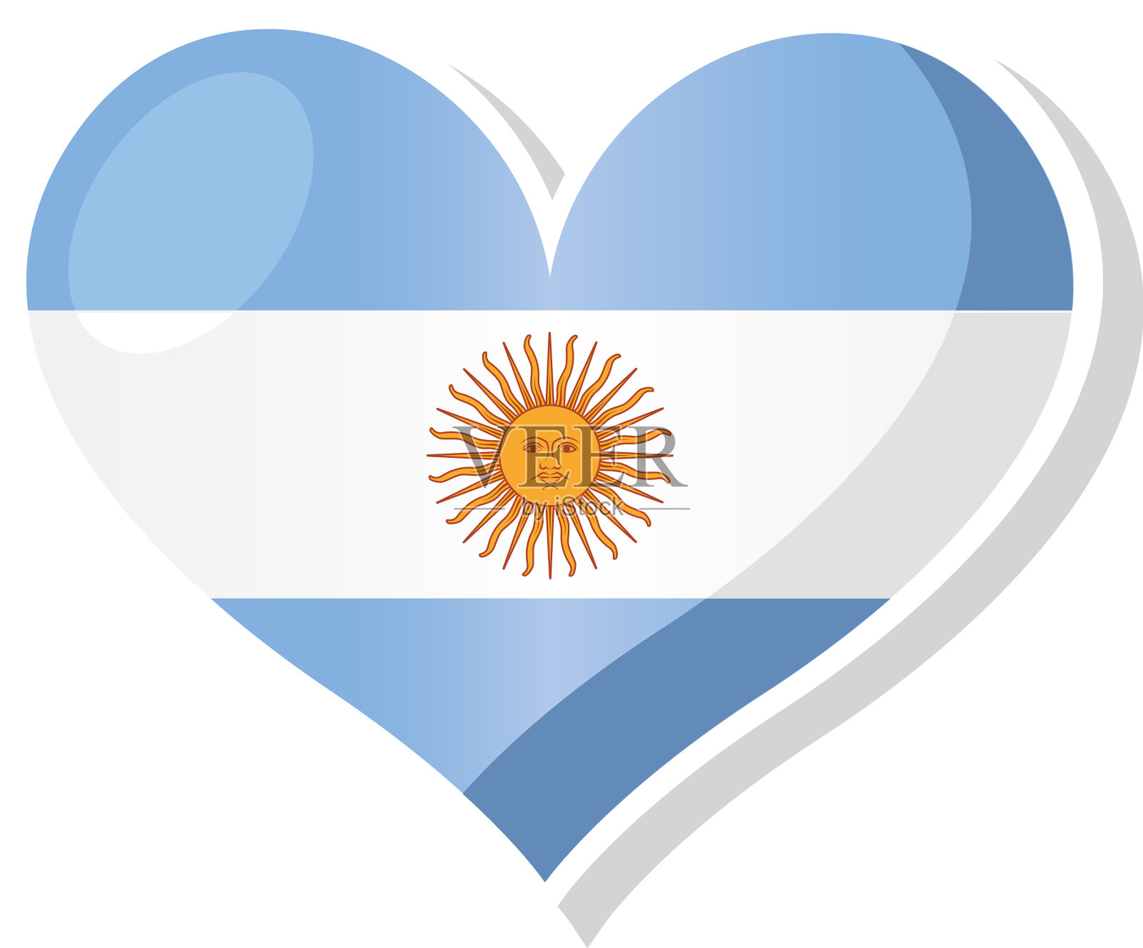 心形的阿根廷国旗插画图片素材