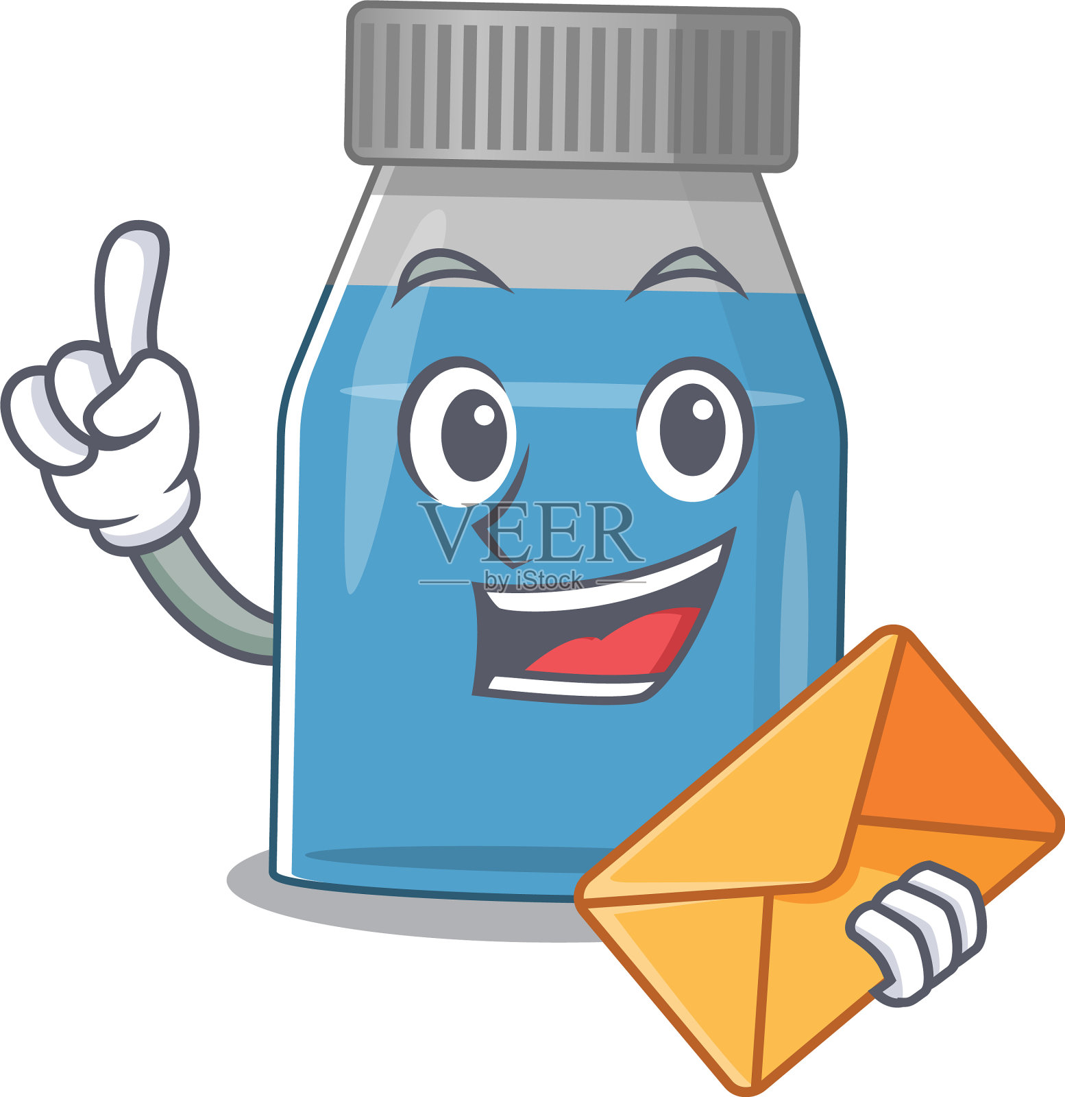 一幅画面欢快的糖浆药漫画设计元素图片