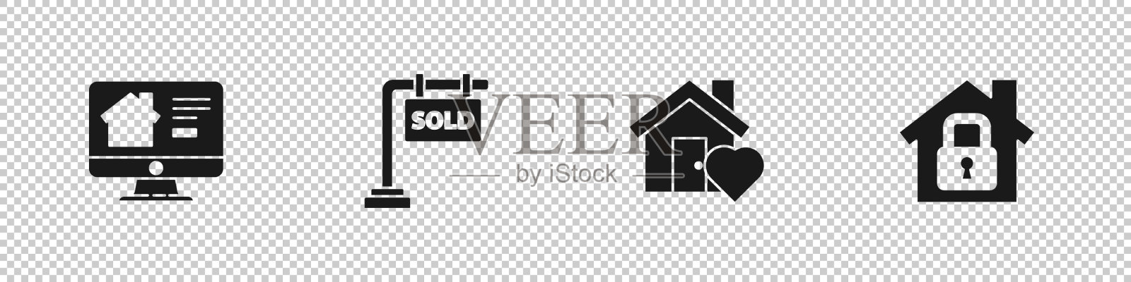 集网上房产挂牌用图标素材