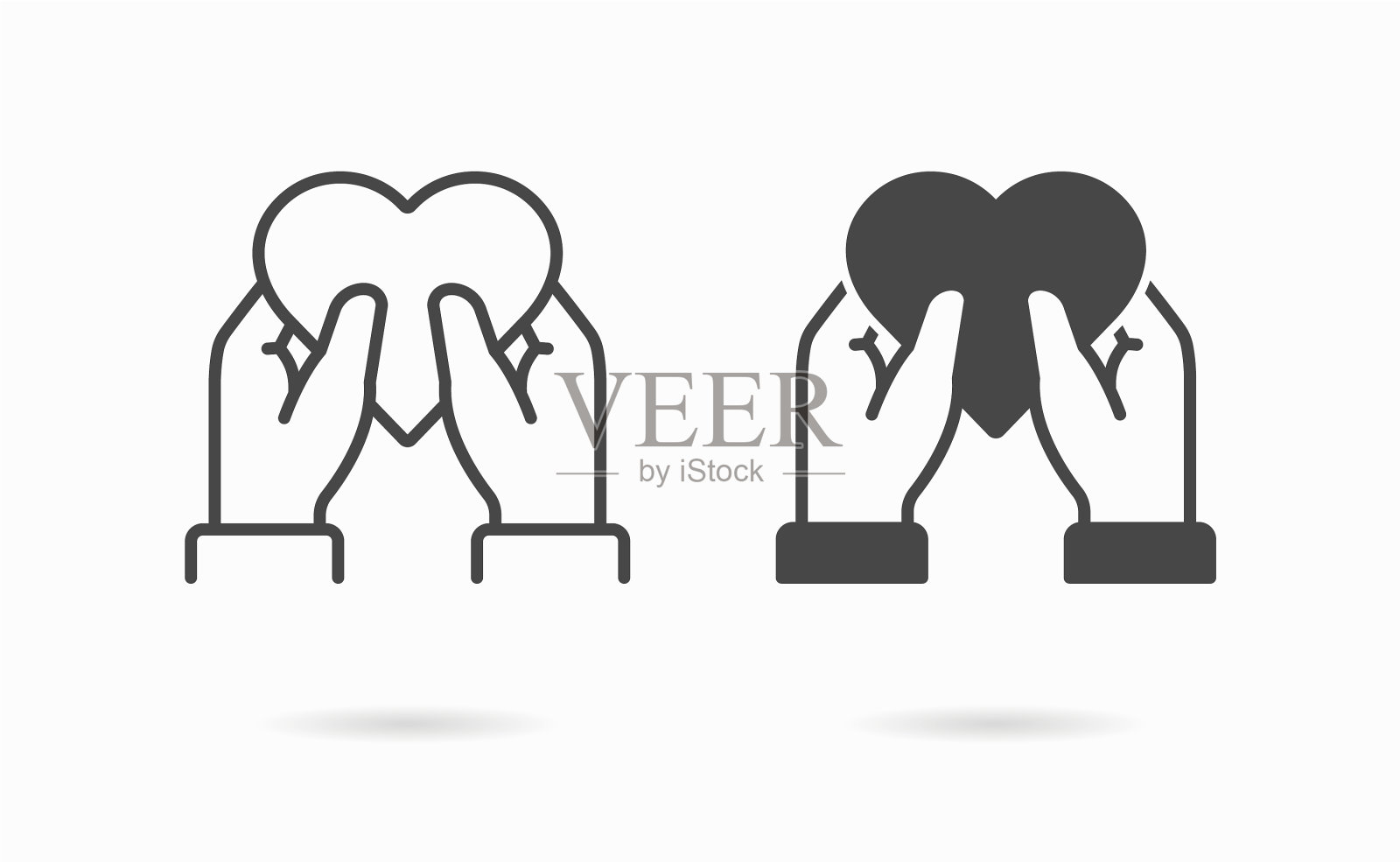 捐赠图标孤立的白色插画图片素材