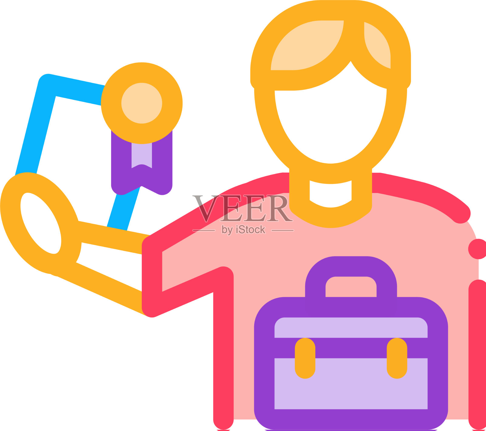 证书许可证的工作，颜色图标设计元素图片