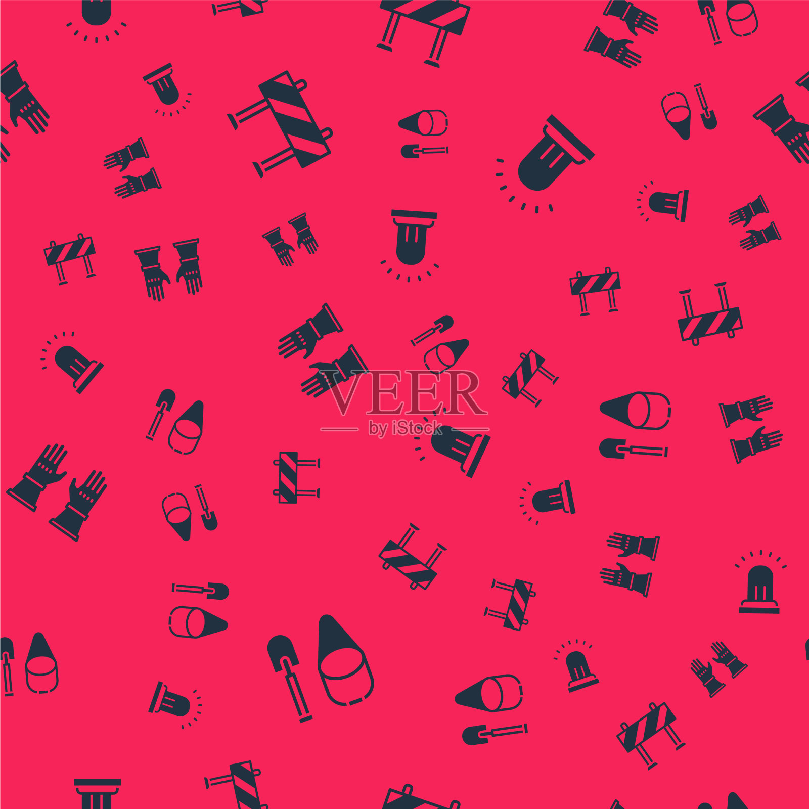 放火烧铲和铲斗路障图标素材