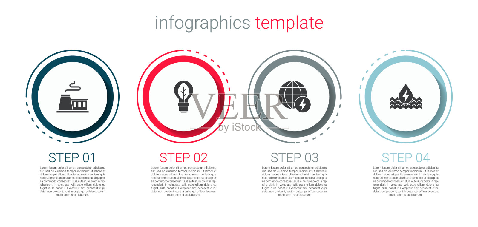 用叶全球能源设置工厂灯泡插画图片素材