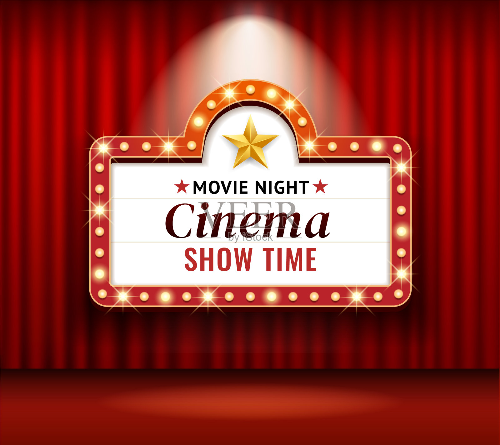 电影院影院框架复古插画图片素材