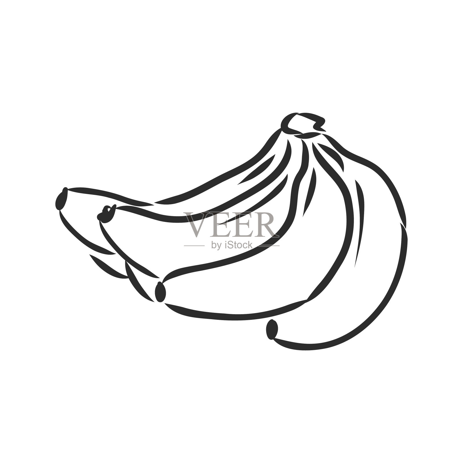 香蕉水果串有机营养健康食品插画图片素材