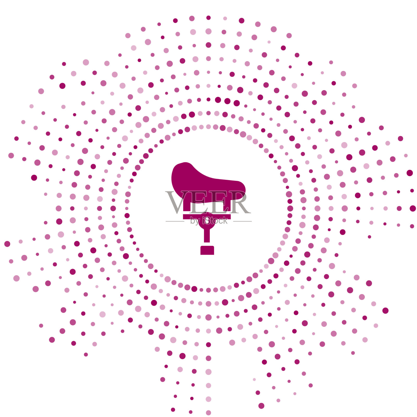 紫色自行车座位图标孤立在白色插画图片素材