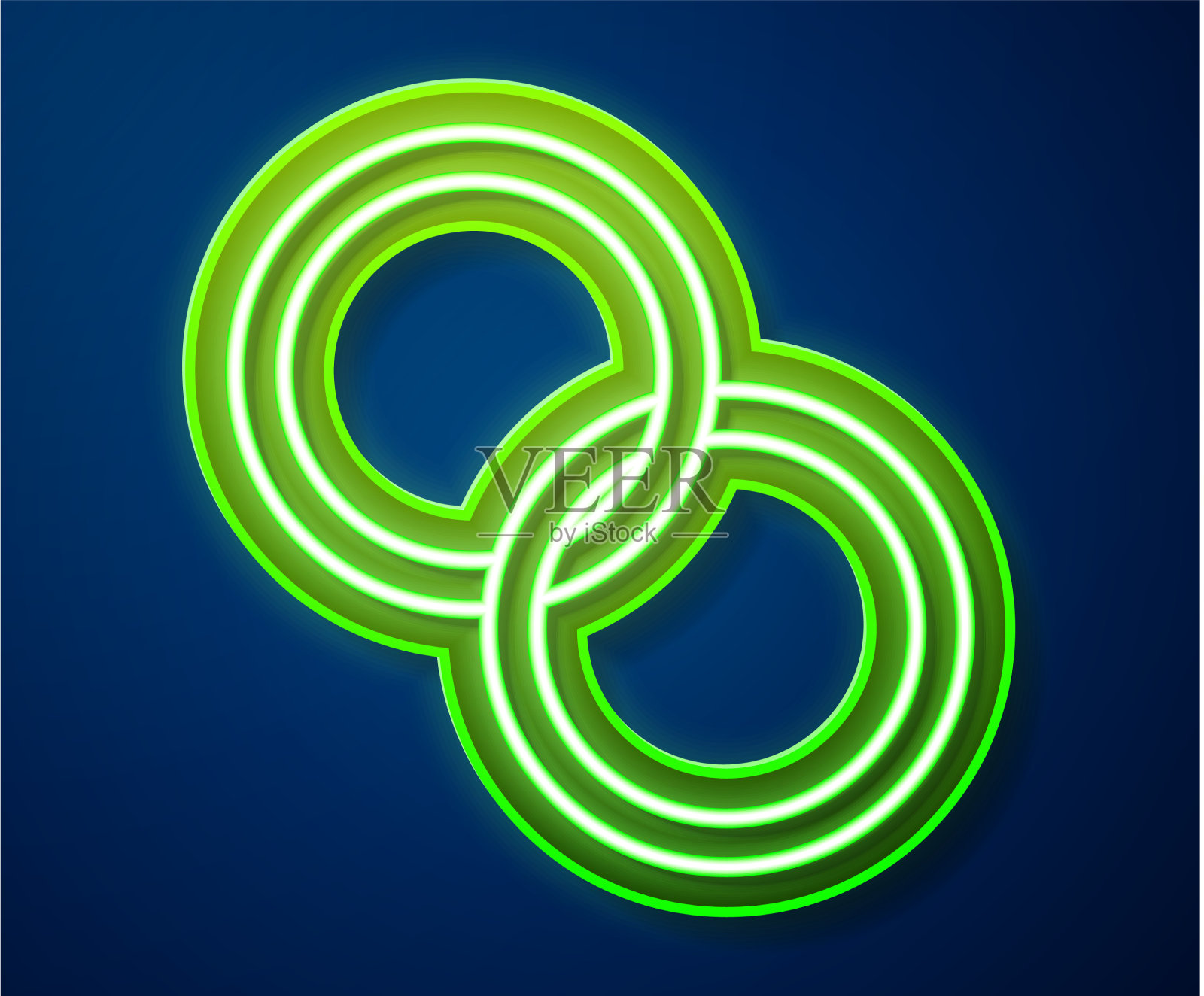 发光的霓虹线结婚戒指图标孤立插画图片素材