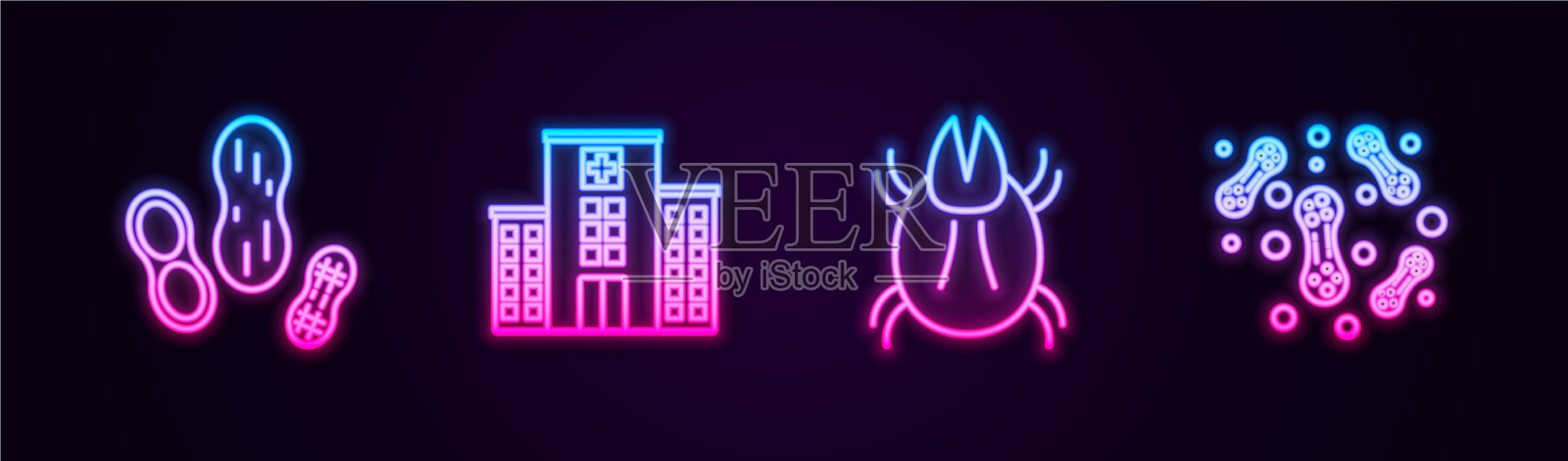 设行花生医院大楼插画图片素材