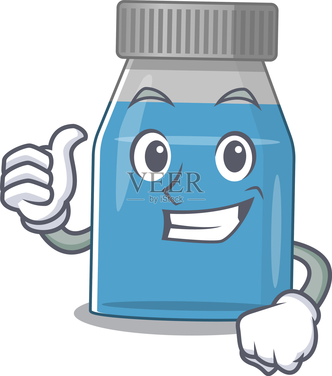 糖浆药卡通显示ok的手指姿势设计元素图片