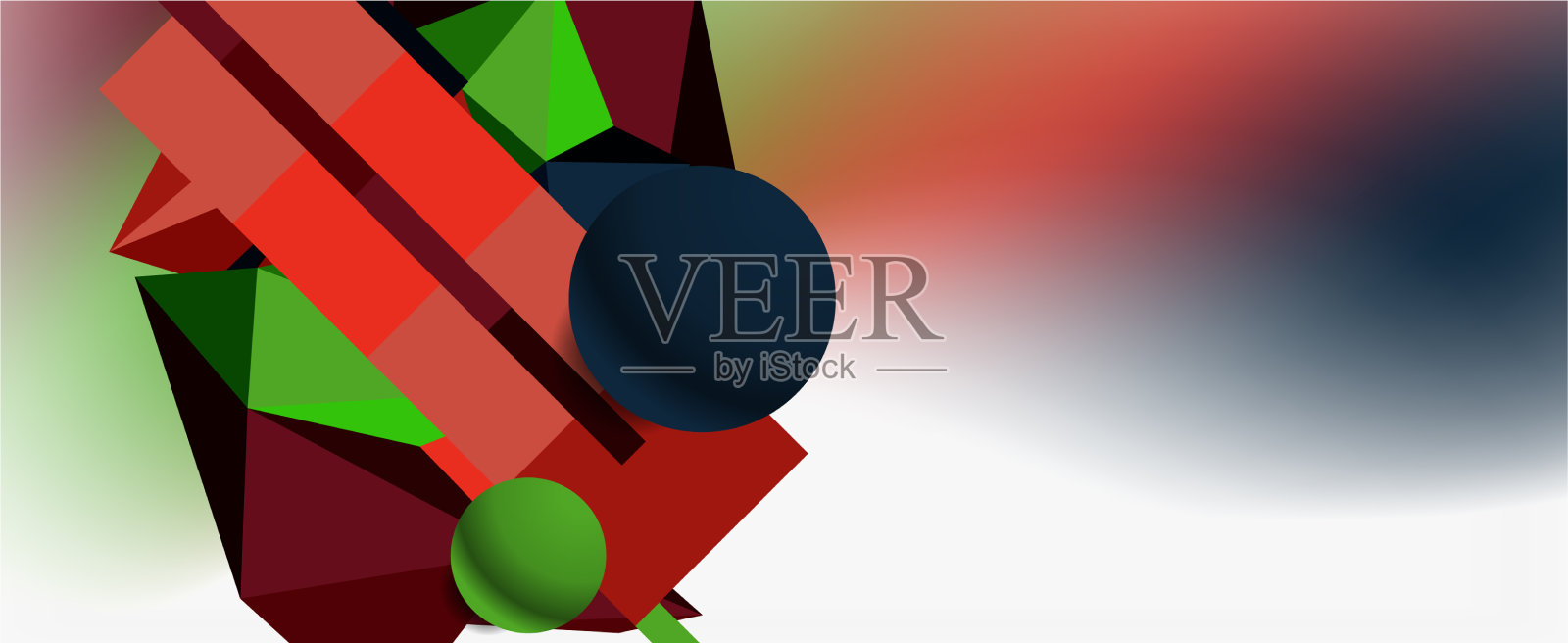 新潮的3d几何构图设计模板插画图片素材