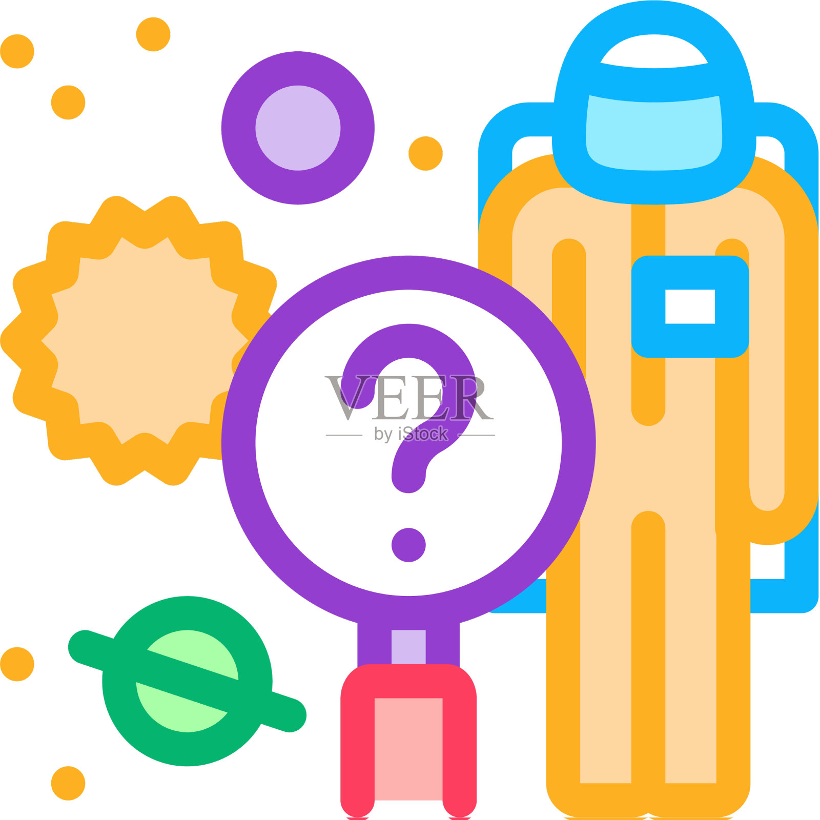 太空研究员颜色图标设计元素图片