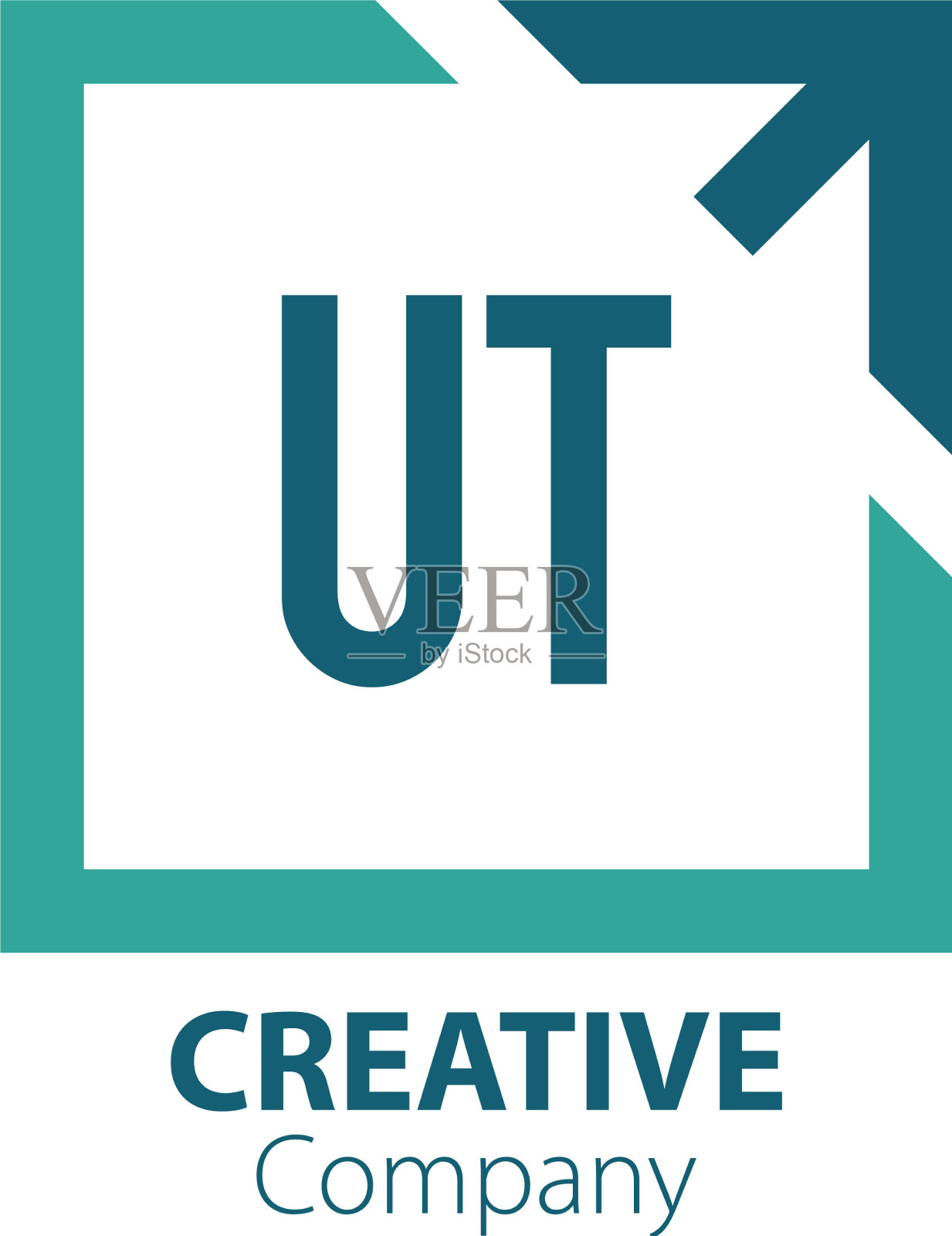 首字母ut创意出盒标志设计插画图片素材