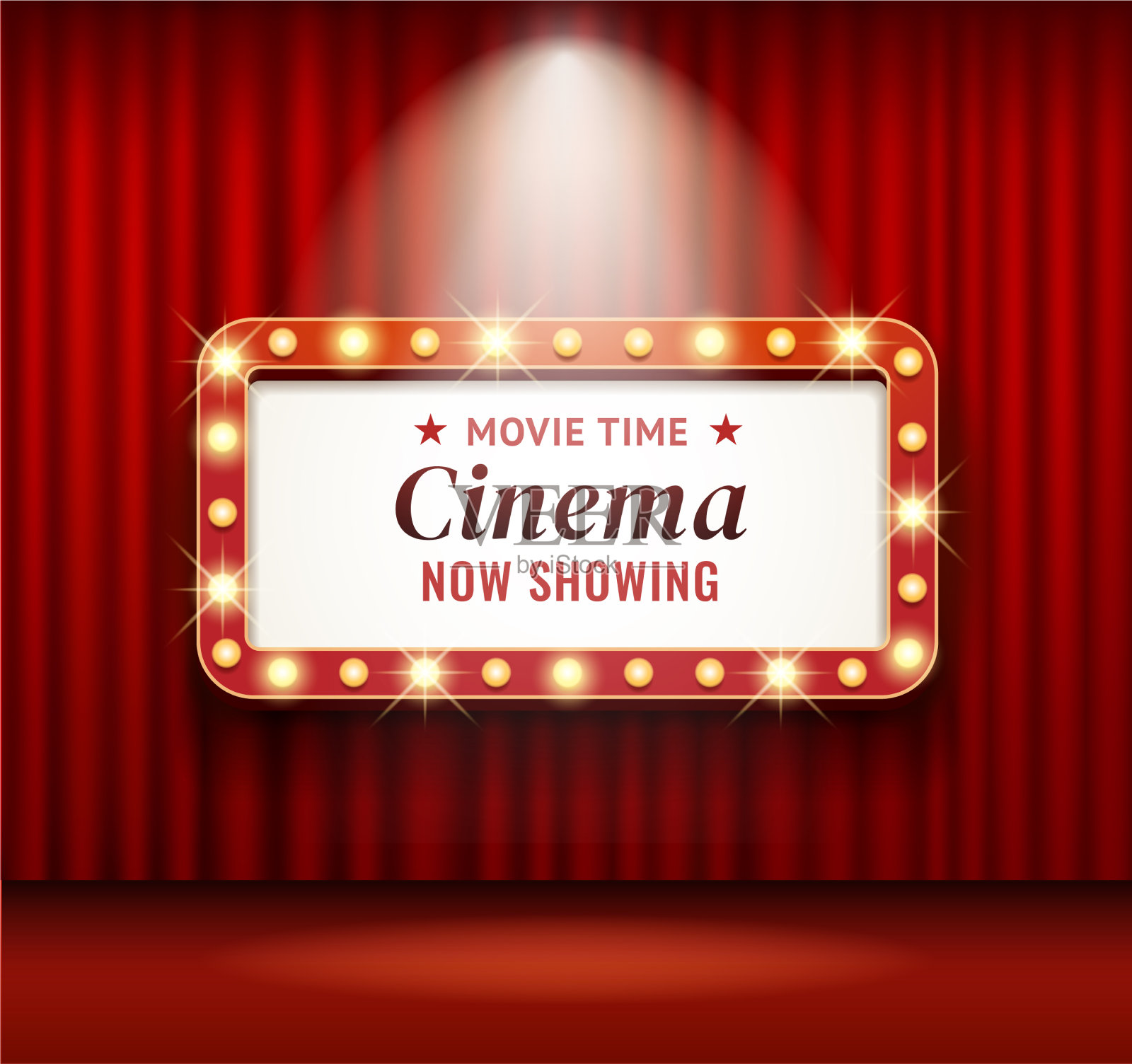 电影院影院框架复古插画图片素材