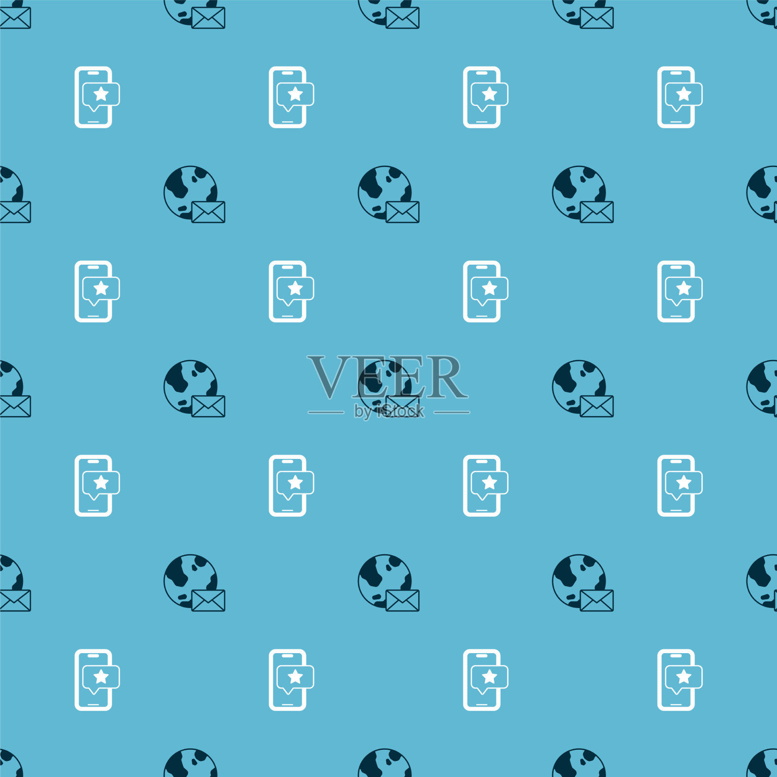 设置地球与邮件和移动评论评级图标素材