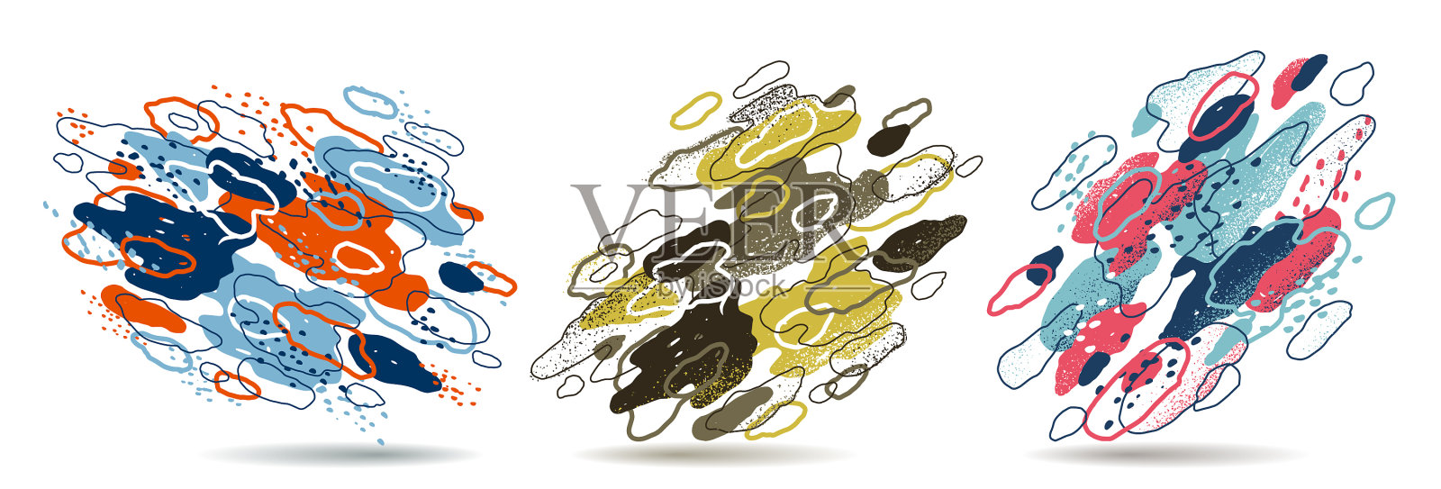 抽象艺术背景与手绘插画图片素材