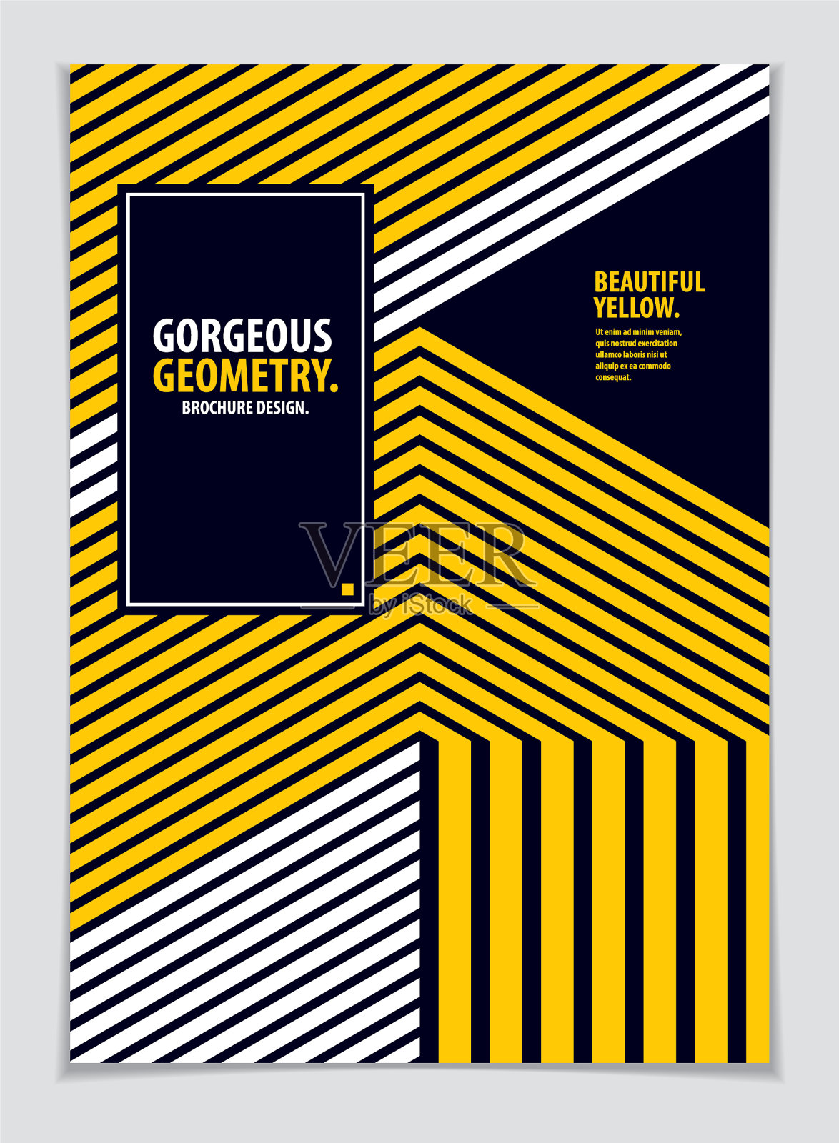 未来主义的小册子平面设计设计模板素材