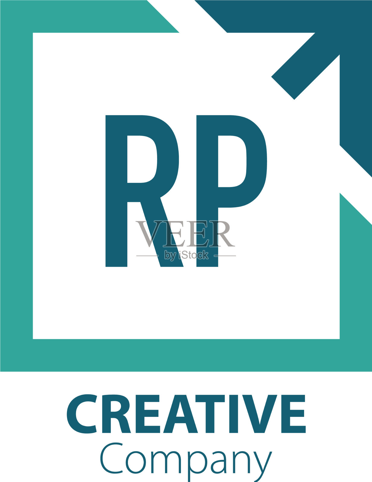 首字母rp创意出盒标志设计插画图片素材