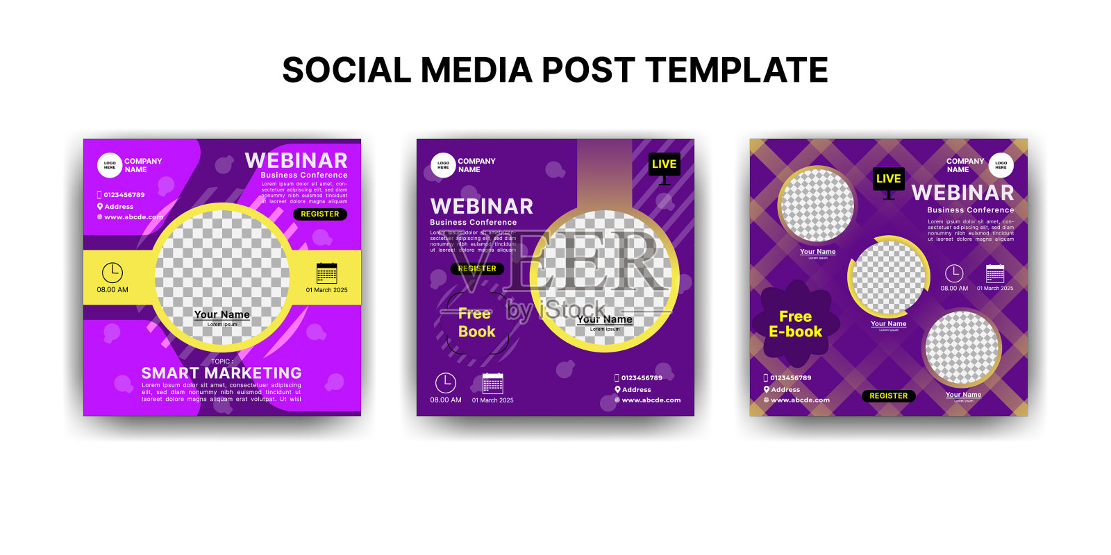 网络研讨会社交媒体帖子模板设计模板素材